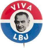 JOHNSON "VIVA LBJ" SPANISH LANGUAGE FLOATING HEAD PORTRAIT BUTTON HAKE #29.