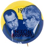 "NIXON AND CONNALLY" 1972 JUGATE BUTTON.