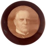 McKINLEY REAL PHOTO BUTTON WITH DARK BROWN BORDER UNLISTED IN HAKE.