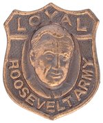 "LOYAL ROOSEVELT ARMY" SCARCE BRASS PORTRAIT PIN HAKE #2209.