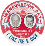 IKE & DICK 1957 INAUGURATION DAY JUGATE BUTTON HAKE #24.