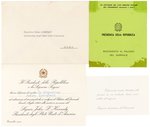 KENNEDY INVITATION AND EPHEMERA FROM 1963 ROME, ITALY PRESIDENTIAL TRIP.