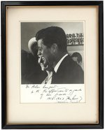 JOHN F. KENNEDY & JACQUELINE KENNEDY 1963 INSCRIBED & SIGNED PHOTO TO WHITE HOUSE SECRETARY HELEN LEMPART.