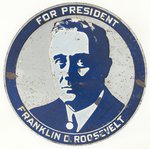 FOR PRESIDENT FRANKLIN D. ROOSEVELT SCARCE AND STRIKING LICENSE PLATE.