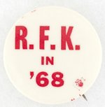 R.F.K. IN '68 WITH CURL PARTIALLY SEEN AS "... ADV. FAIRLAWN, N.J." BUTTON.