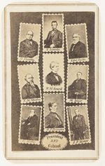 CARTE de VISITE "PRESIDENT AND CABINET" W/ LINCOLN, HAMLIN, STANTON, SEWARD, OTHERS.