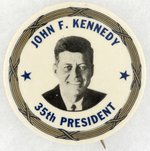 JOHN F. KENNEDY 1961 INAUGURAL DAY BUTTON WITH GOLD RIM HAKE #10.