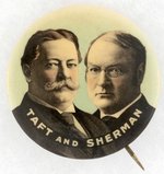 "TAFT AND SHERMAN" LARGE 1.75" FULL COLOR JUGATE BUTTON.