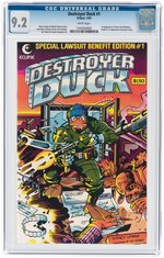 DESTROYER DUCK #1 FEBRUARY 1982 CGC 9.2 NM- (FIRST DESTROYER DUCK & GROO THE WANDERER).