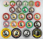 MARTIN LUTHER KING DAY RUN OF 24 BUTTONS FROM 1976-2000.
