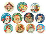 ELEVEN SANTAS ISSUED BY TUBERCULOSIS SOCIETY 1921-1951.