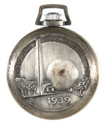 NYWF 1939 "THEME-TIME" BOXED POCKET WATCH WITH PAPERS/TAG.