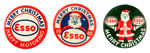 "ESSO" THREE "MERRY CHRISTMAS" BUTTONS.