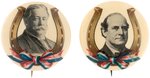 TAFT & BRYAN PAIR OF HORSEHOE MOTIF 1908 CAMPAIGN BUTTONS.