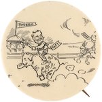 "TAFT" LEADING "BRYAN" IN A RACE TO THE "VOTERS" FINISH LINE RARE CARTOON BUTTON.