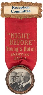 HUGHES RARE 1.25" TRIGATE COATTAIL ON "BOSTON 1916" RIBBON.