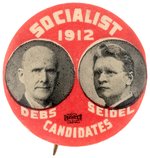 DEBS & SEIDEL "SOCIALIST 1912 CANDIDATES" JUGATE BUTTON.