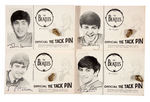 "THE BEATLES OFFICIAL TIE TACK PIN" CARDED SET OF FOUR.