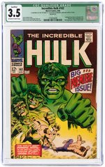 INCREDIBLE HULK #102 APRIL 1968 CGC QUALIFIED 3.5 VG-.