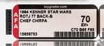 STAR WARS: RETURN OF THE JEDI - CHIEF CHIRPA 77 BACK-B AFA 70 EX+.