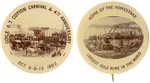 1900s RARE REAL PHOTO BUTTONS FOR HOMESTAKE GOLD MINE AND OKLAHOMA TERRITORY COTTON CARNIVAL.