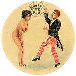 POCKET MIRROR WITH DANDY IN MONOCLE, TAILS & STRIPED PANTS ADDRESSING NAKED LADY "LET'S TANGO KID?".