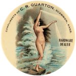 POCKET MIRROR W/QUEEN OF THE SEA FOR KANSAS HARDWARE DEALER.