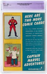 CAPTAIN MARVEL ADVENTURES #17 NOVEMBER 1942 CGC RESTORED 4.0 SLIGHT (A-1) VG.