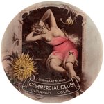 POCKET MIRROR COLOR TINTED READING "CHRYSANTHEMUM/COMMERICIAL CLUB/DURANGO, COLO." W/POSING WOMAN.