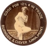 POCKET MIRROR UNLISTED IN DUNN FOR BURNSIDE & CULVER, LIMA, MT GOOD FOR 12 1/2 ¢ IN TRADE.