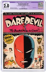 DAREDEVIL COMICS #14 DECEMBER 1942 CGC RESTORED 2.0 SLIGHT (C-1) GOOD.