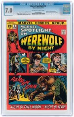 MARVEL SPOTLIGHT #2 FEBRUARY 1972 CGC 7.0 FINE/VF (FIRST WEREWOLF BY NIGHT).