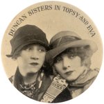 POCKET MIRROR SHOWING THE DUNCAN SISTERS FAMOUS FOR THEIR 1920S ROLES AS TOPSY AND EVA.