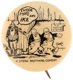 HISTORIC COMIC BOOK RELATED  RARE BUTTON SHOWING RUBE GOLDBERG CHARACTERS MIKE & IKE MOVIE DEBUT.