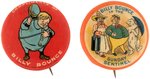 FIRST CHARACTER W/SUPERPOWERS CREATED 1901 BY W.W. DENSLOW FAMOUS FOR HIS OZ ILLUSTRATIONS BUTTON PAIR.