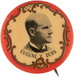 "EUGENE V. DEBS" 1900 SOCIALIST PARTY GOLD FILIGREE PORTRAIT BUTTON.