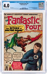 FANTASTIC FOUR #10 JANUARY 1963 CGC 4.0 VG.