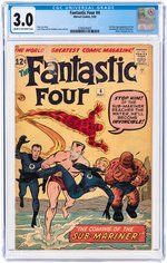 FANTASTIC FOUR #4 MAY 1962 CGC 3.0 GOOD/VG (FIRST SILVER AGE SUB-MARINER).