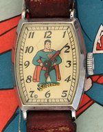 NEW HAVEN SUPERMAN 1940 WATCH W/BOX BOTTOM AND INSERT.