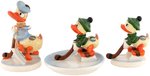 DONALD DUCK & NEPHEWS AS HOCKEY PLAYERS GOEBEL FIGURINE TRIO.