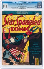 STAR SPANGLED COMICS #4 JANUARY 1942 CGC 8.5 VF+ ROCKFORD PEDIGREE.