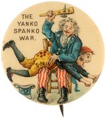 THE YANKO SPANKO WAR 1898 BUTTON EXAMPLE FEATURED IN CARTER/HAKE BUTTON POWER BOOK.