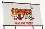 "COMICS - READ ONE TODAY!" WIRE COMIC BOOK SALES RACK.