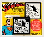 SUPERMAN SLIDING TILE PUZZLE ON STORE CARD.