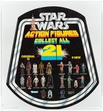 STAR WARS CAS 21 ACTION FIGURES 1979 BELL HANGER ADVERTISING STORE DISPLAY SIGN CAS 65 WITH ORIGINAL SHIPPING BOX & KENNER QUESTIONNAIRE CARD.