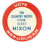 RARE NIXON 1960 UNLISTED SLOGAN BUTTON.