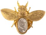 McKINLEY BRASS SHELL GOLD BUG REAL PHOTO PORTRAIT LAPEL STUD.