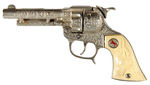 HUBLEY “TEXAN JR.” CAST IRON CAP PISTOL WITH COLT DESIGN.