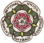 "NATIONAL UNION WOMEN'S SUFFRAGE SOCIETIES" ENAMEL BADGE.