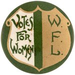 SUFFRAGE WOMEN'S FREEDOM LEAGUE "VOTES FOR WOMEN" BUTTON.